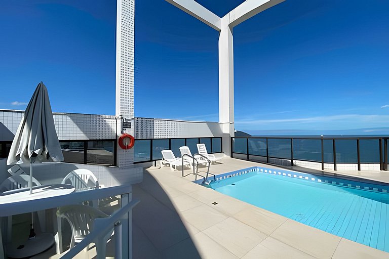 Flat with pool sea view of Praia de Santos